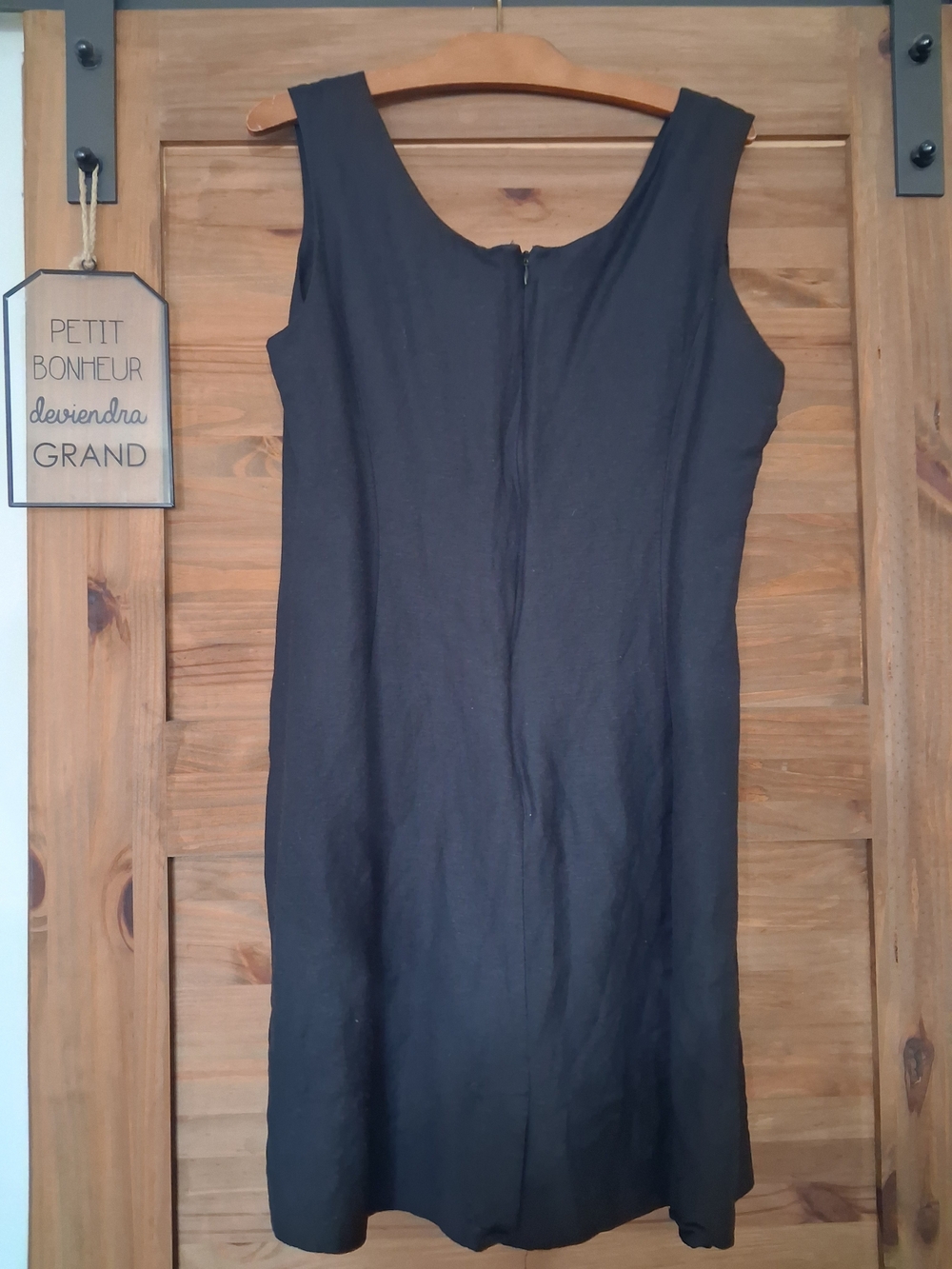 Rafaella Linen Dress Black Scoop Neck Sleeveless Shift Dress - Picture 3 of 6